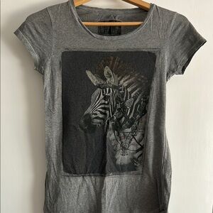 Gray Zebra Print Women's Top
